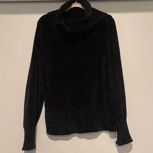 LOFT Black Chenille Cowl Neck Sweater in size XL